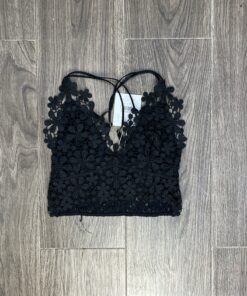 Caraco en dentelle " Noir "