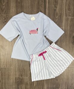 Pyjama Short " Bleu " demi manche