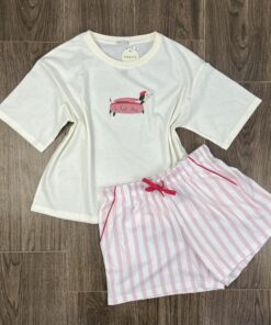 Pyjama Short " Blanc " demi manche