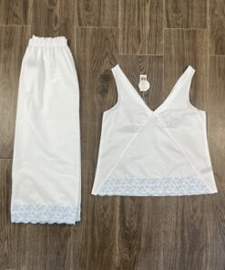 Ensemble débardeur Pantacourt " Blanc " En Cotton