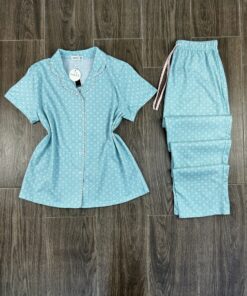 Pyjama Boutonnée " Vert " en Cotton