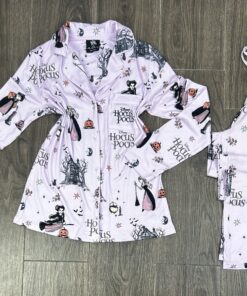 Pyjama Boutonnée " Mauve Hocus Pocus " Manche longue