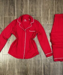 Pyjama Boutonnée " Rouge " Manche longue