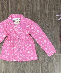 Pyjama Boutonnée " Rose Cœur " manche longue