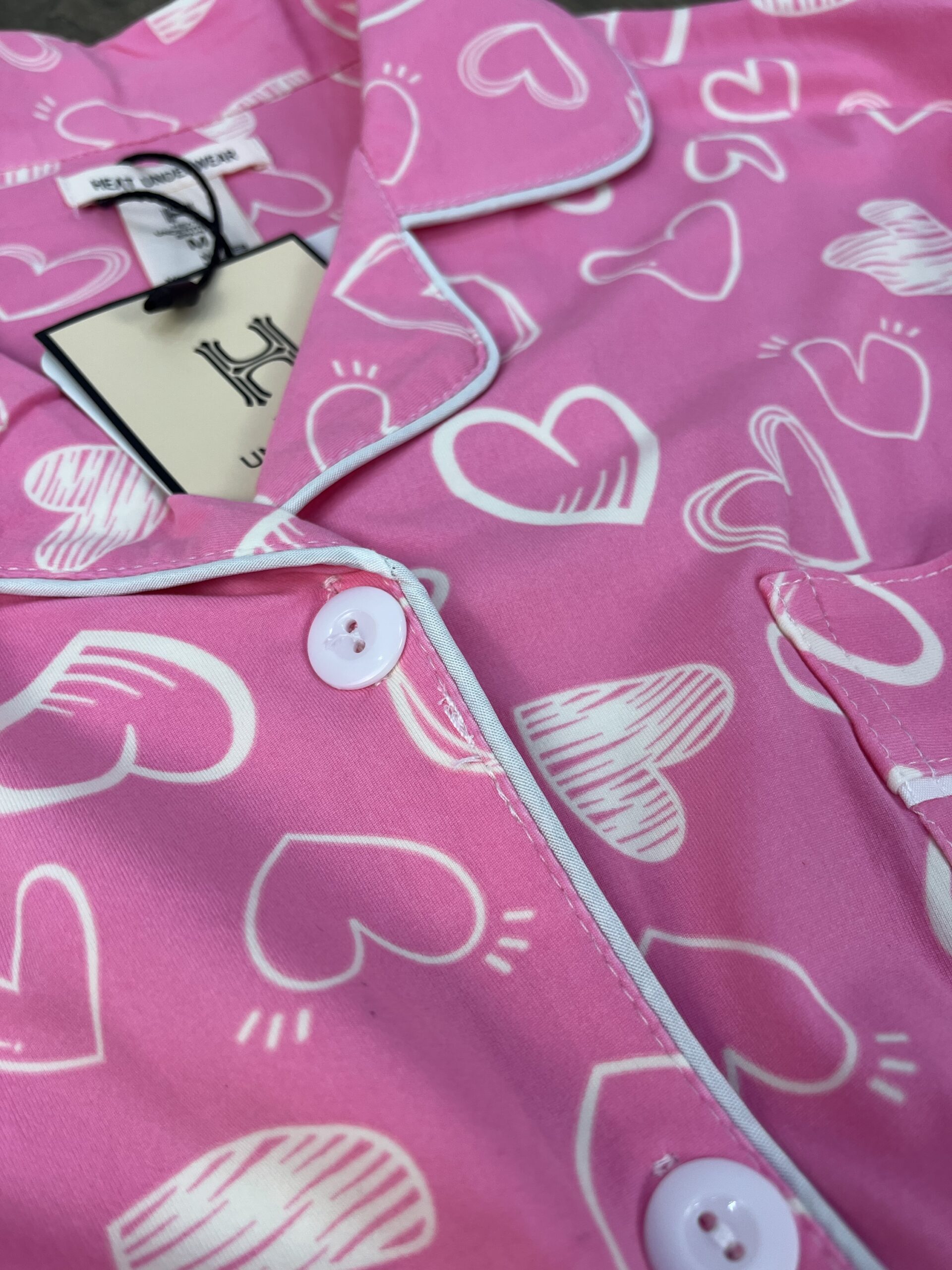 Pyjama Boutonnée " Rose Cœur " manche longue – Image 2