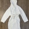 Robe de chambre longue ‘ Blanc ‘ avec capuche