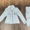 Pyjama boutonné « Vert d’eau à rayure « manche longue