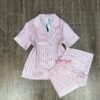 Pyjama Short boutonné ‘ Rose Fendi ‘En Satin