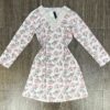 Chemise de nuit ‘ Beige à fleurs ‘ manche longue