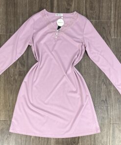 Chemise de nuit ‘ Bois de rose  ‘ manche longue