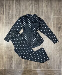 Pyjama Boutonnée " Noir " manche longue en satin