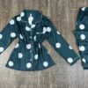 Pyjama Boutonnée ‘ Vert ‘ En satin manche longue