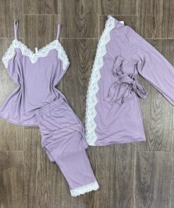 Pyjama 3 pièces " Mauve "