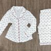 Pyjama boutonnée ‘ Blanc Sapin´ manche longue