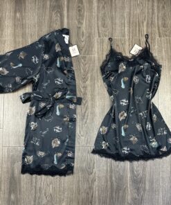 Ensemble Nuisette Peignoir " Noir "