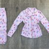 Pyjama Boutonnée " Rose " manche longue