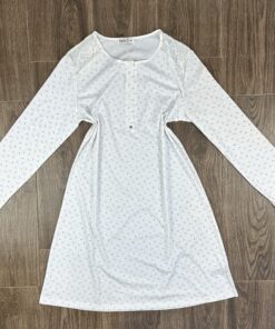 Chemise de nuit " Blanc " manche longue