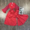 Ensemble Nuisette Peignoir " Rouge " en satin
