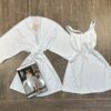 Ensemble Nuisette Peignoir " Blanc " en satin