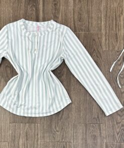 Pyjama Manche Longue " Vert a rayure "