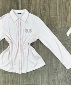 Pyjama Manche Longue " Rose " Boutonnée