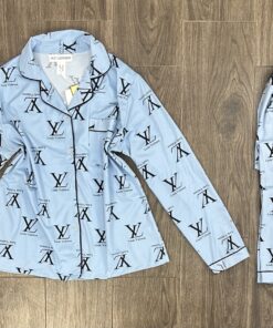 Pyjama boutonné ´  Bleu LV ‘ manche longue
