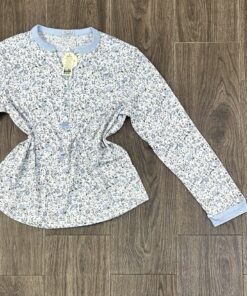 Pyjama Manche Longue " Bleu a fleurs "