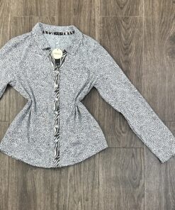 Pyjama Manche Longue " Noir Motif " Boutonnée