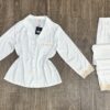 Pyjama En Satin Boutonnée ‘ Blanc ‘ manche longue