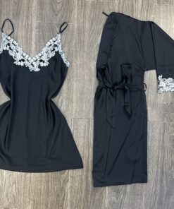 Ensemble nuisette peignoir ‘ Noir ‘