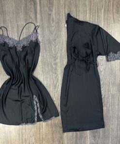 Ensemble nuisette peignoir ‘ Noir ‘