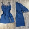 Ensemble nuisette peignoir ‘ Bleu-Vert ‘