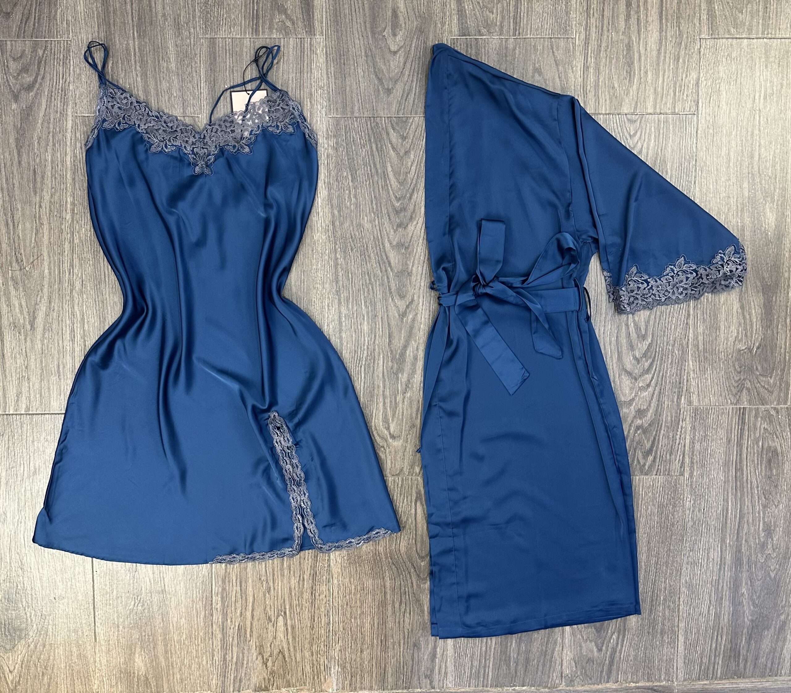 Ensemble nuisette peignoir ‘ Bleu-Vert ‘